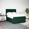 vidaXL Boxspringbett mit Matratze Dunkelgr&uuml;n 140x200 cm Samt