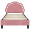 vidaXL Kinderbettgestell mit Kopfteil Rosa 80 x 160 cm Samt