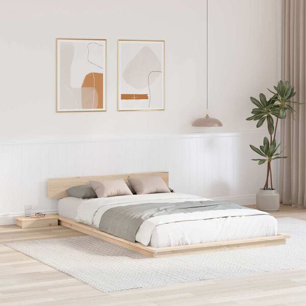 vidaXL Bettgestell Braun 140 x 190 cm Holz