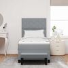 vidaXL Boxspringbett mit Matratze Hellgrau 100 x 200 cm Stoff