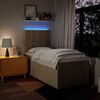 vidaXL Boxspringbett mit Matratze Creme 90x200 cm Stoff