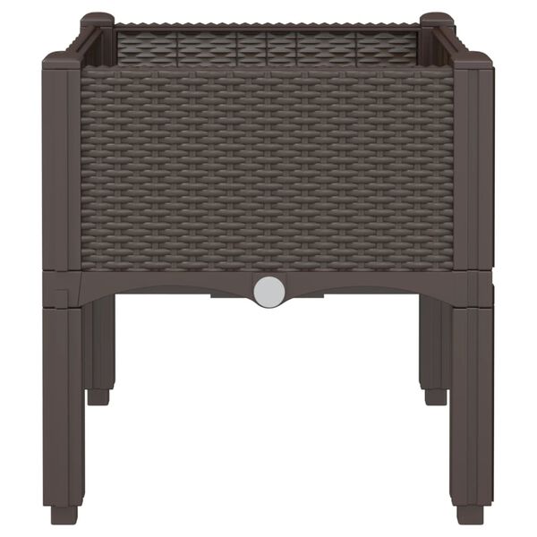 vidaXL Pflanzkasten mit Beinen Braun 40x40x42 cm PP