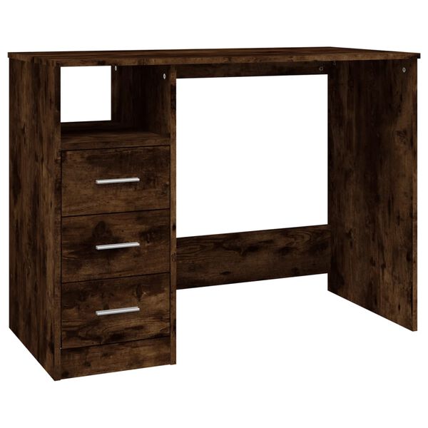 vidaXL Schreibtisch mit Schubladen R&auml;uchereiche 102x50x76 cm