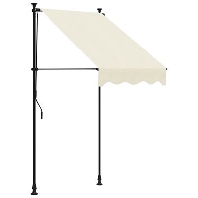 vidaXL Markise Einziehbar Creme 100x150 cm Stoff und Stahl