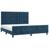 vidaXL Bettgestell mit Kopfteil Dunkelblau 180x200 cm Samt