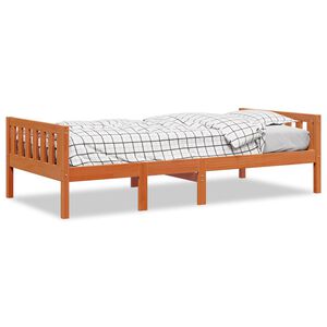 vidaXL Kinderbett ohne Matratze Wachsbraun 90x200 cm Massivholz Kiefer