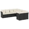 vidaXL 8-tlg. Garten-Sofagarnitur mit Kissen Schwarz Poly Rattan