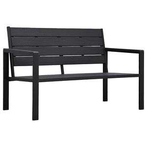 vidaXL Gartenbank 120 cm HDPE Schwarz Holz-Optik