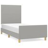 vidaXL Bettgestell ohne Matratze Hellgrau 100x200 cm Stoff