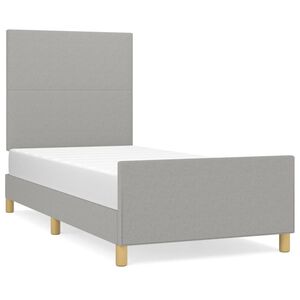 vidaXL Bettgestell ohne Matratze Hellgrau 100x200 cm Stoff