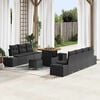 vidaXL Gartensofa-set mit Kissen 10 pcs Schwarz Poly Rattan