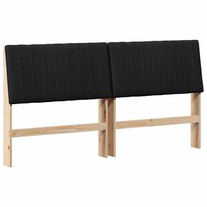 vidaXL Gepolstertes Kopfteil Schwarz 200 cm Massives Kiefernholz