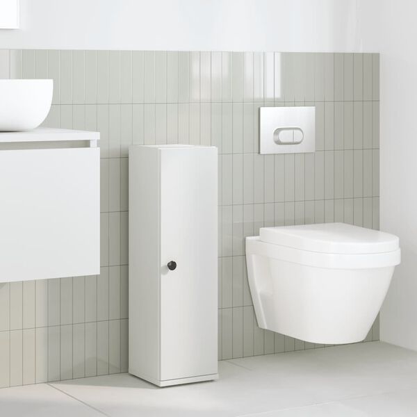 vidaXL Badezimmerschrank mit Rollenhalter Wei&szlig; 20,5x22x72 cm
