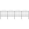vidaXL Gartenzaun mit Speerspitze Stahl 671 x 175 cm Schwarz