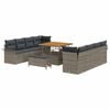 vidaXL Gartensofa-set mit Kissen 11 pcs Grau Poly-Rattan