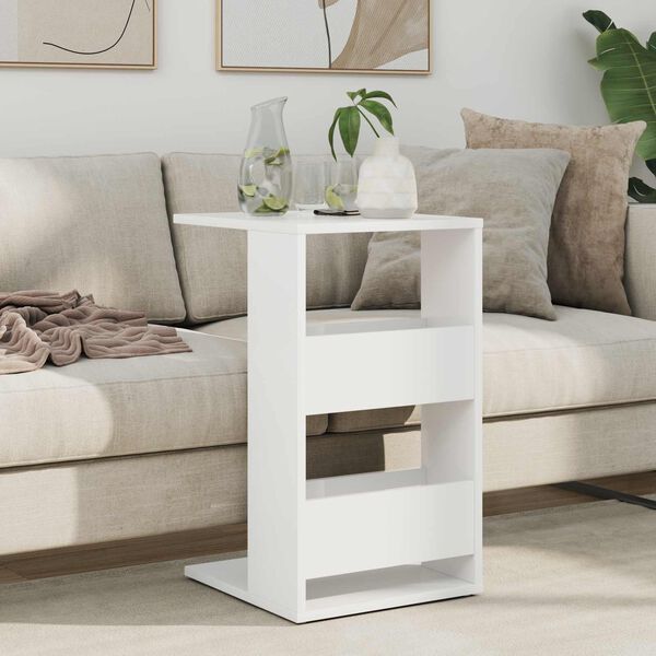 vidaXL Beistelltisch Wei&szlig; 40 x 35 x 60,5 cm Holzwerkstoff