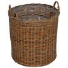vidaXL Blumentopf K&ouml;rbchen mit Speicher 2 pcs Braun Lacak Rattan