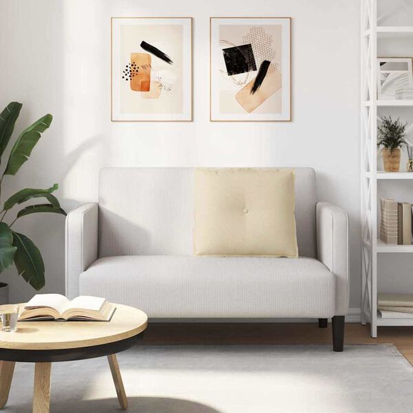 vidaXL R&uuml;ckenkissen Creme 60 x 19 x 50 cm Stoff