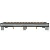 vidaXL Bettgestell Grau Sonoma 135x190 cm Holzwerkstoff und Metall