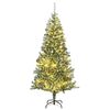 vidaXL K&uuml;nstlicher Weihnachtsbaum 300 LEDs & Kugeln Beschneit 210 cm