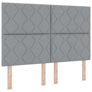 vidaXL LED Boxspringbett mit Matratze Hellgrau 160 x 200 cm Stoff