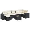 vidaXL 8-tlg. Garten-Sofagarnitur mit Kissen Schwarz Poly Rattan