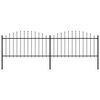 vidaXL Gartenzaun mit Speerspitze Stahl 359 x 150 cm Schwarz