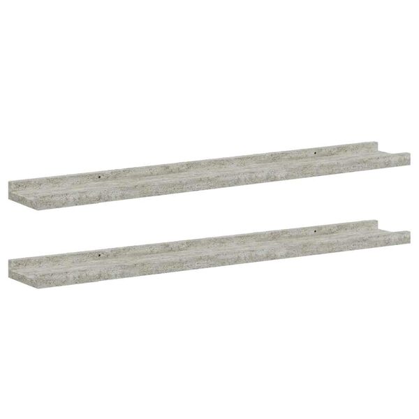 vidaXL Wandregale 2 Stk. Betongrau 80x9x3 cm
