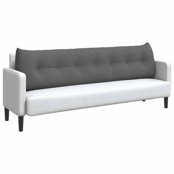 vidaXL R&uuml;cken Kissen Dunkelgrau 200 x 24 x 50 cm Stoff