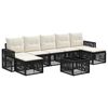 vidaXL Gartensofa-set 8 pcs Schwarz und Cremewei&szlig; Poly-Rattan