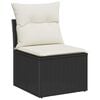 vidaXL Garten-Sofa-Set mit Kissen mit Speicher 9 pcs Schwarz und Creme