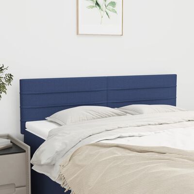 vidaXL Kopfteile 2 Stk. Blau 72x5x78/88 cm Stoff