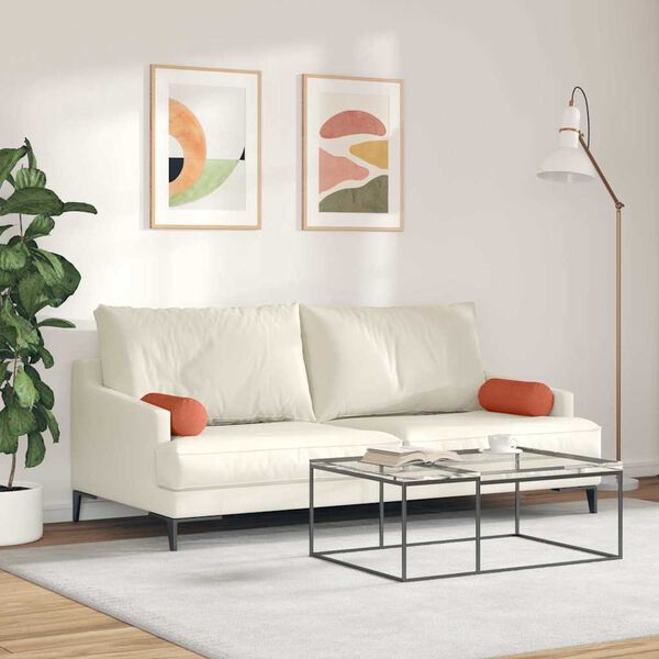 vidaXL Bolsterkissen 2 St&uuml;ck Rot-Orange &Oslash; 15 x 40 cm Cordstoff