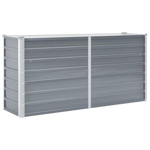 vidaXL Garten-Hochbeet Verzinkter Stahl 160x40x77 cm Grau