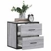 vidaXL Wand-Nachttische 2 Stk. Grau Sonoma 40x31x39,5 cm