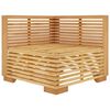 vidaXL Garten-Ecksofa mit Dunkelgrauen Kissen Massivholz Teak