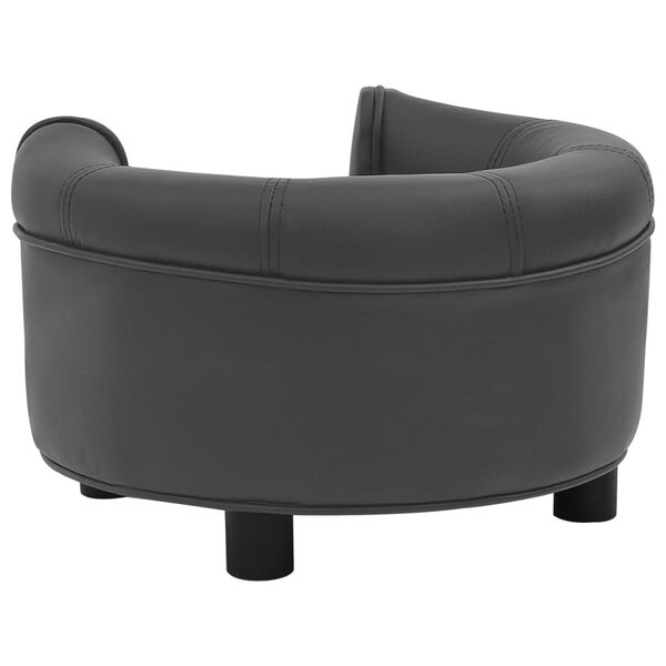 vidaXL Hundesofa Dunkelgrau 48x48x32 cm Pl&uuml;sch und Kunstleder
