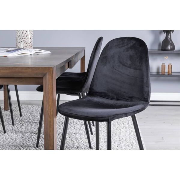 Venture Home Esszimmerst&uuml;hle 2 Stk. Polar Samt Schwarz