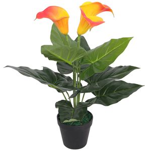 vidaXL K&uuml;nstliche Calla-Lilie mit Topf 45 cm Rot und Gelb