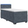vidaXL Boxspringbett mit Matratze und LED Dunkelgrau 80 x 200 cm Samt