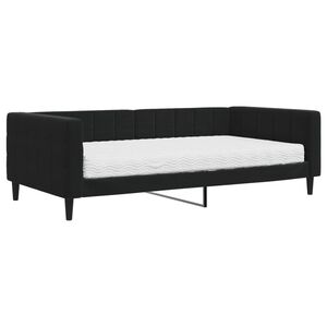vidaXL Tagesbett mit Matratze Schwarz 100x200 cm Samt