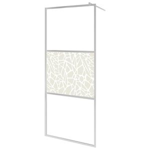 vidaXL Duschwand f&uuml;r Begehbare Dusche ESG-Glas Steindesign 115x195 cm