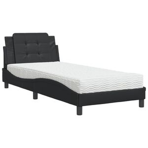 vidaXL Bettgestell ohne Matratze "Zadar" Schwarz 90x190 cm Kunstleder