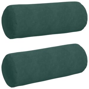 vidaXL Bolsterkissen 2 St&uuml;ck Dunkelgr&uuml;n &Oslash; 25 x 70 cm Cordstoff