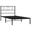 vidaXL Bettgestell mit Kopfteil Metall Schwarz 90x190 cm