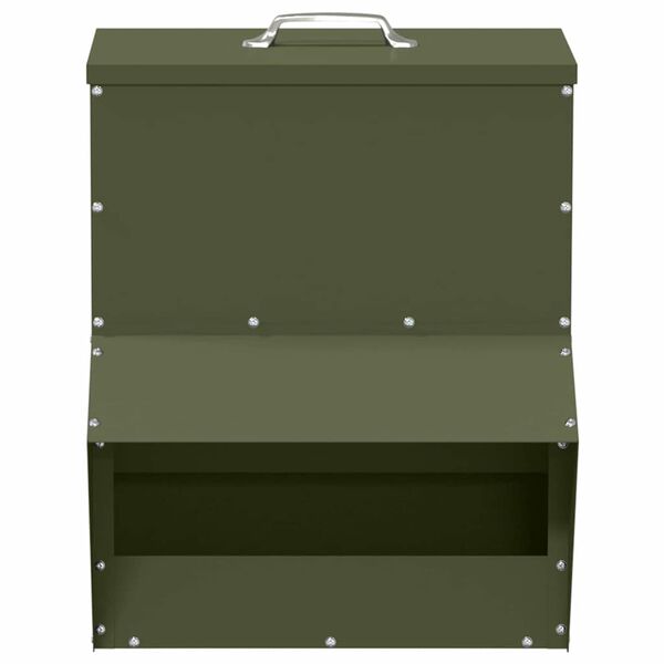 vidaXL H&uuml;hnerf&uuml;tterer Olive Gr&uuml;n 35 x 30,5 x 43,5 cm
