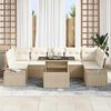 vidaXL Sofa Set mit Kissen 8 pcs Beige und Creme Poly-Rattan