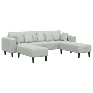 vidaXL Sofa 3 stk. Hellgrau Samt