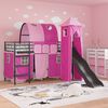 vidaXL Kinderloftbett Schwarz und Pink 74,5 x 190 cm Metall