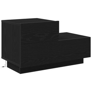 vidaXL Nachttisch Schwarz Eichen-Optik 70 x 36 x 40,5 cm Holzwerkstoff